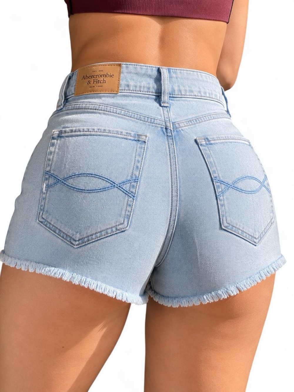 Abercrombie & Fitch Light Wash Denim Shorts Size 2 Y2K